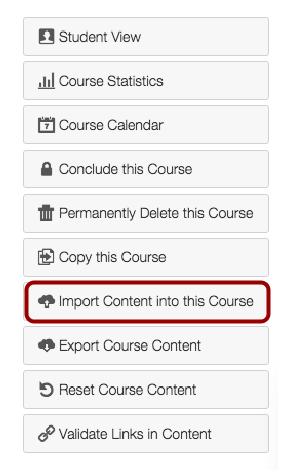 Importing Content from a Previous Course Import content to use or repurpose