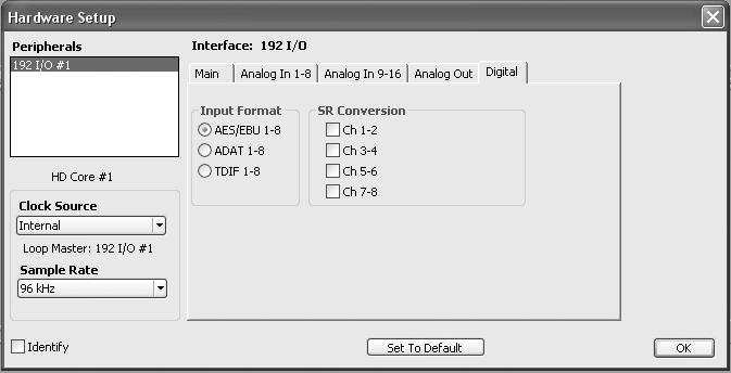 g h Input Format SR Conversion Aurora 8 Aurora 16 : 16- channel mode Aurora 16: 32-channel mode 192 I/O #1 (channels 1-8) g N/A N/A N/A N/A h 44.1 khz- 96 khz = N/A 176.