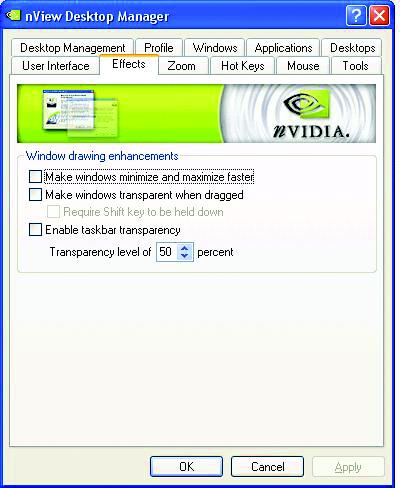 English nview Desktops properties This tab allows you