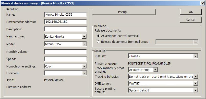 Print Tracking from the MFP When tracking print jobs from the MFP via a user workstation, you must configure the physical device and its print drivers to accept only authenticated print jobs.