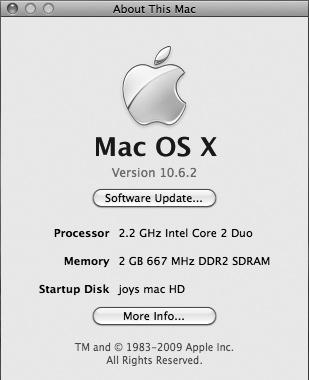 need to troubleshoot a problem. You can easily check which version of Mac OS X your Mac is running by choosing Apple About This Mac.
