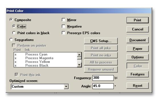 9 9 Select the color output Next, under the Color button located at the right of the window, determine if