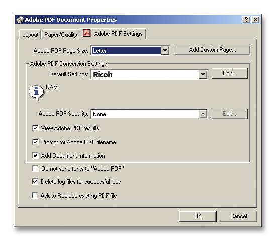 This will open up a Print dialog box. 2 PDF Settings 2 In the Print dialog box, select Adobe PDF from the Printer Name.