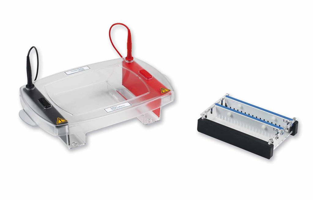 Select BioProducts Horizontal Electrophoresis Systems Molded, durable gel boxes and gel trays Rubber gates for tapeless gel casting EasyLift safety lid with buffer recapture system Designed for ease