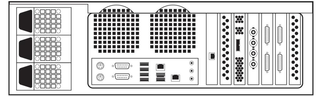 DH5 and NVR Series Server Reference Manual 5 Back Panel Layout The back panel of the unit is where all wired connections are made for power and connectivity with external devices.