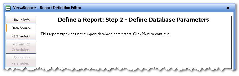 Chapter 3 Registering and Editing Reports If the report type does support using database