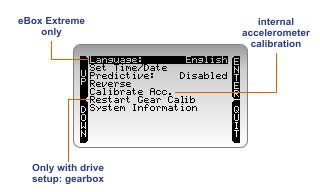 194.4 System setup (Menu Control Panel System setup) This function features changes depending on if MyChron4 is stand alone or connected to an ebox.