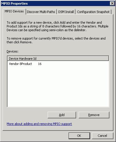 2. Now open the MPIO manager by clicking Start -> Administrative Tools -> MPIO. 3.