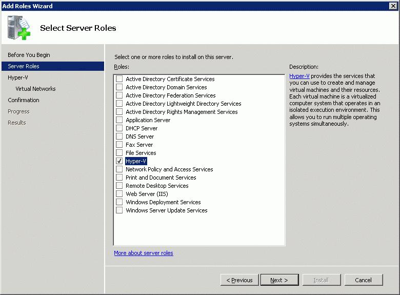 6. Launch Server Manager, select the Server Roles item, and click the Add Roles link. 7.