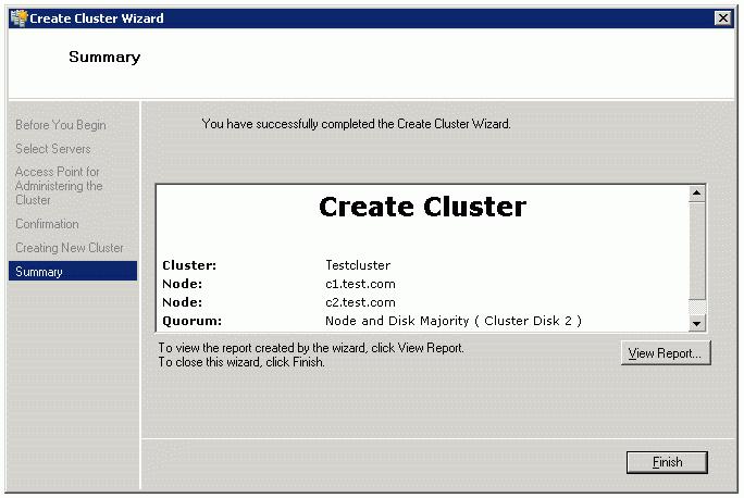 10. The process of creating the cluster begins.