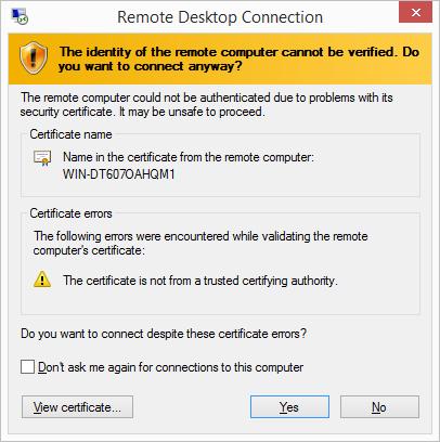 19. Click YES to accept the RDP session certificate. 20. You are now connected to the Attacker s Workstation.