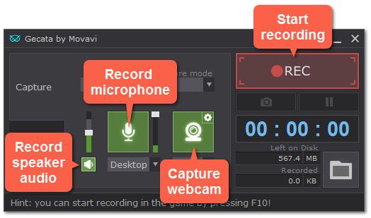 Setting up a recording Recording panel You can use the recording panel to set up your recording.