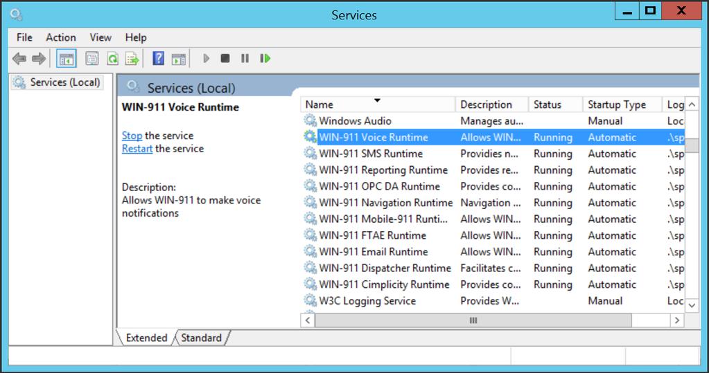 If the WIN-911 ifix module is running, the runtime icon will be in the Windows System Tray. Right-click and select Exit to stop the WIN- 911 ifix Runtime Application. 5.