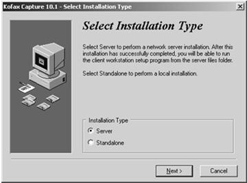 Installing in a Client/Server Environment When installing in a client/server environment, install Kofax Capture on the server first, then on each client workstation.
