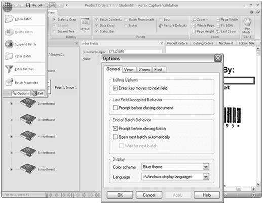 Slide 80 Module 19 -- Kofax Capture Review Validation Module Options Left mouse click on the Kofax Button