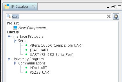 3.5 Adding Jtag Uart Locate and select the JTAG_Uart in the IP