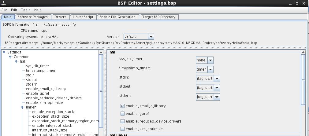 In the Main Tab of the BSP editor, in the panel on the left hand side, select: Settings Common Set the sys_clk_timer field to none This is used to generate a recurring system clock interrupt for the