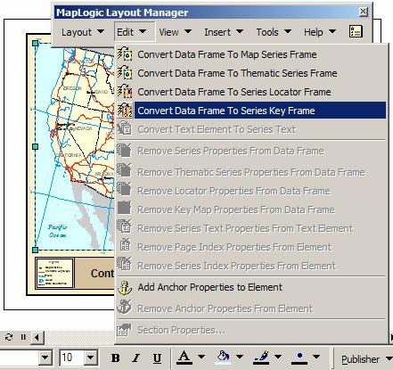 By converting the data frame to a series key frame, we are telling the extension that this map is going to show on what page a detailed map of each state can be found.