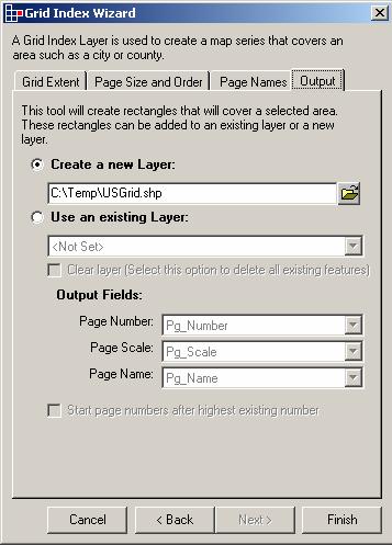 Once you have selected an appropriate output file, the Finish button is enabled. Click Finish to create the grid.
