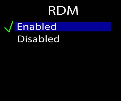 RDM OFF/ON: By selecting RDM, a new window will open. What is RDM?