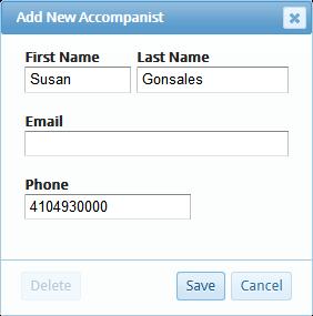 Adding an Accompanist You may add a new accompanist through the Accompanists tab, or when adding an event.