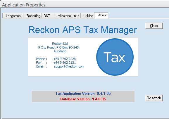 Part 2: Tax Manager Version 1. From the Central login screen open 'Tax Manager. 2. Go to Sys.Admin then the About tab. 3.