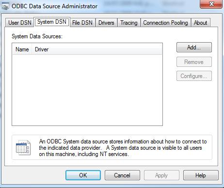Appendix II Creating ODBC Driver Create a new 32bit ODBC DSN as follows: 1.
