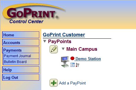 be able to view and manage the assigned PayPoints and Print Release Stations Additionally, lab