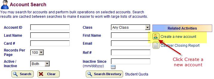 required) Leave the default setting of Active checked Class: expand the Class drop down menu to find