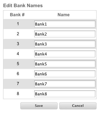 Chapter Operating the 4x1 Multiview Seamless Switcher for HDMI Web Interface EDID Bank Names Bank # Indicates the EDID bank number.
