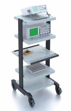 up in the trolley with raised edges all around the worktop Convenience - Optimised operation with additional module components, such as - Cable duct - Rear panel - Euro mains distributor -