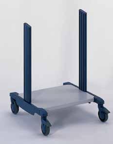 2: Vertical extrusions, die-cast aluminium runners RAL 5003 Sapphire blue Bottom frame cover RAL 7035 Light gray Castors, bumper-caps and end-caps black RAL 5003 Sapphire blue ESD finish: Vertical