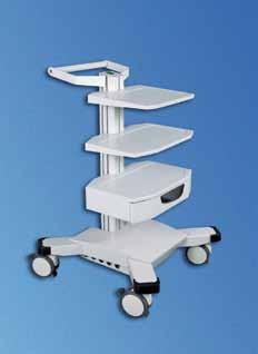 Knürr SynergyCart Knürr SynergyCart Laptop Cart Flexible use in hospitals, offices, test environments, labs - Extruded aluminum vertical supports and handle, powder-coated - Sheet steel basic frame