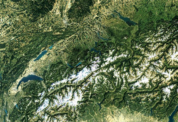 Test Site LANDSAT TM-Mosaic of Switzerland