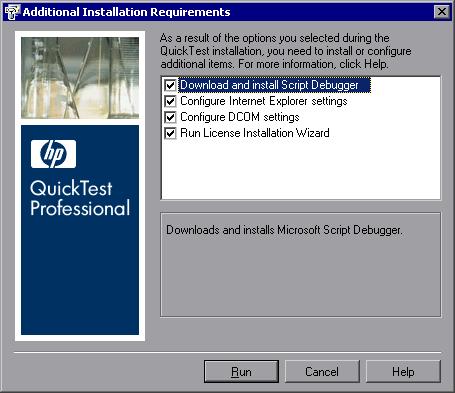 Chapter 2 Setting Up QuickTest Professional 11 When the installation is complete, click Finish. The Additional Installation Requirements screen opens.