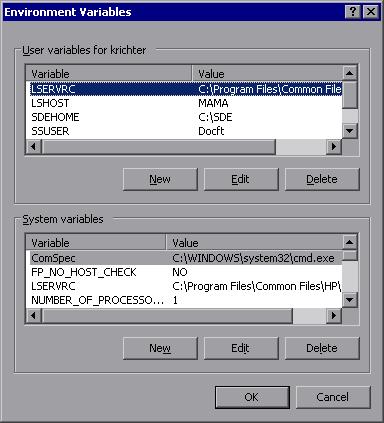 Chapter 3 Working with QuickTest Professional Licenses To set the LSHOST or LSFORCEHOST variables: 1 Open the Environment Variables dialog box. (Select Start > Settings > Control Panel.