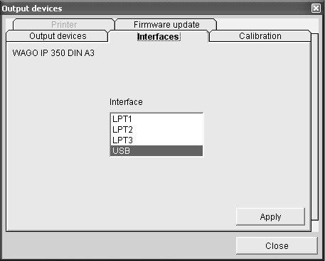 2. Interfaces You now have to specify if you will use a plotter with or without carrier plate recognition.