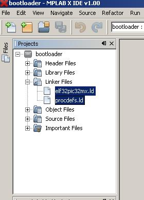 Navigate to the directory LAB2/bootloader and select the project directory bootloader.x To add the linker scripts you will have to follow these steps.