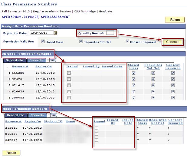 2. The Class Permission Numbers page displays (see Figure 12). 3. In the Assign More Permission Numbers section, specify Expiration Date (if different from the default date). 4.