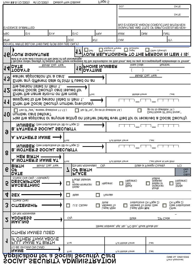 Form SS-5 (Application for a