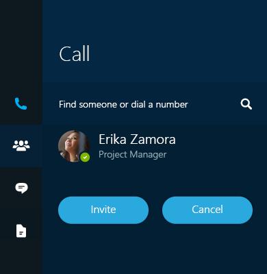 Start your session Make a call To call someone, select Call and then search for and select the person you