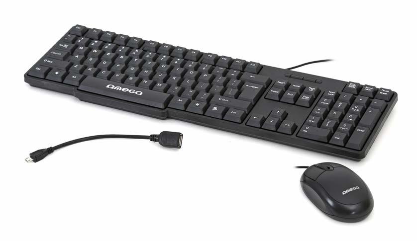 PC & TABLET + MOUSE 2in1 FOR TABLET & PC Keys with built-in membranes providing comfort. Spill-resistant design - thanks to the extra channels - draining the liquid from inside the keyboard.