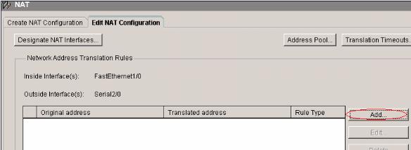2. Choose the Direction either from inside to outside or from outside to inside, specify the inside IP address to be translated under Translate from Interface.