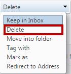 If you wish to Delete an email, select the Delete option. 15.
