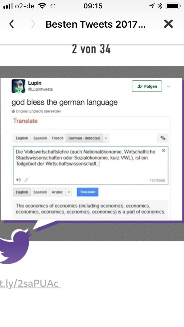 German language and economics Source: Twitter.