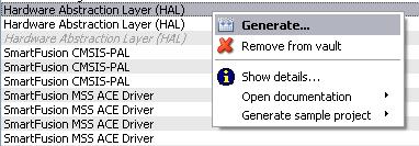 Figure 15. Selection Window Click on Generate to generate HAL drivers. You can make platform.h and other header files to match your hardware.