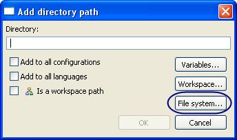 2. Click File System.. in the Add directory path dialog box. Figure 2.