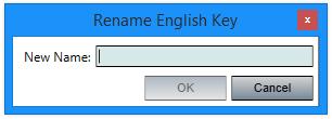 Figure 45 - The Rename Button Click on the <Rename> button Brings up the Rename English Key window.