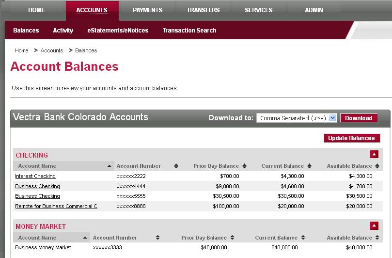 Download Account Transactions To help manage your finances, download your transaction data into financial management software, such as Quicken or QuickBooks.