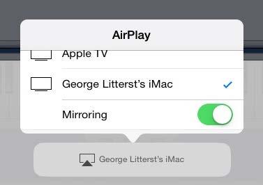 To Turn on AirPlay... Swip upwards from the bottom of your ios device s screen.